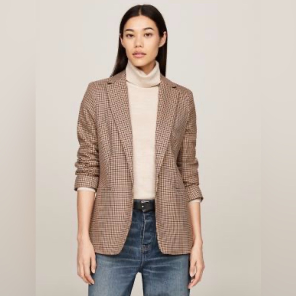 Tommy Hilfiger Brown Houndstooth Blazer